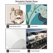 Set Of 3 Unframed Christmas Ornaments Nutcracker Nordic Art Retro Poster Xmas Festival Rustic Canvas Painting Print Farmhouse Decor Wall Picture For Dorm,Apartment,Living Room,Bedroom,Modern Home Decoration