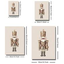 Set Of 3 Unframed Christmas Ornaments Nutcracker Nordic Art Retro Poster Xmas Festival Rustic Canvas Painting Print Farmhouse Decor Wall Picture For Dorm,Apartment,Living Room,Bedroom,Modern Home Decoration