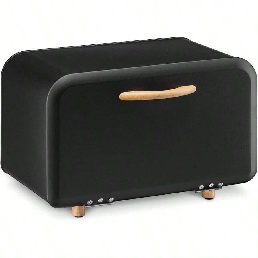 Bread Bin Metal Bread Box Storage Tin With Front Opening Drop Down