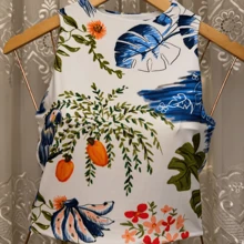 Women's Plus Size Cropped Top With African Prints - Afro Fashion And Summer 2024 (Assorted Prints) - 彩色 - 查看 9