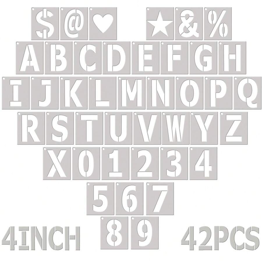 Large Letter Stencils 4 Inch, Thickene Symbol Numbers Craft Stencils