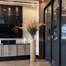 24"/30" Modern Minimalist Floor Vase, Bohemian Resin Tall Flower Vase, Embossed Striped Texture, Pampas Grass Floor Container, Ideal For Living Room, Entryway, Fireplace, Hallway Decor, Autumn Home Decor, Christmas Decor, Mother's Birthday Gift Room Decor Glass Vase