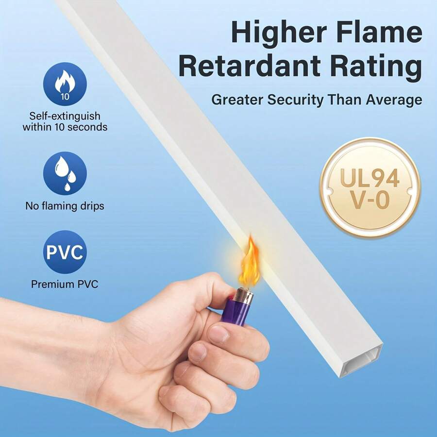 Cord Hider Wall For One Cord, 62.8in Cord Covers For Wires On Wall