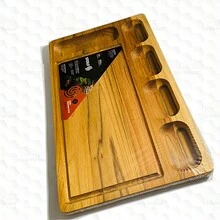 Wooden Snack Board Organizer With 5 Compartments - Rectangular - Rỉ Nâu - Xem 2