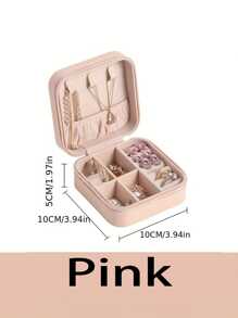 1pc Travel Jewelry Storage Box, Simple Travel And Home Jewelry Storage Box, Portable Earrings, Rings, Bracelets, Jewelry Storage Box, Fashionable Personalized Leather Jewelry Storage Container, Used For Ring, Necklace, Earnail Storage, Perfect Gift For Women, Exquisite And Unforgettable Holiday Gifts For Women's Day And Valentine's Day, Christmas Gifts,For Holiday Beach, Bathroom Collection, Bedroom Collection, Large Capacity
