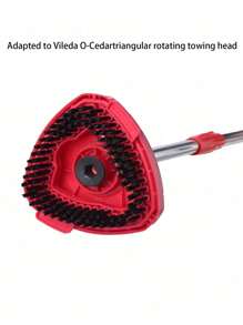 1/2 piezas Compatible con el cepillo de limpieza triangular grande RinseClean de O-Cedar, repuesto del cabezal de trapeador para cepillo y trapeador de piso, pieza de repuesto de herramienta de limpieza de piso del hogar - Rojo - Ver 4
