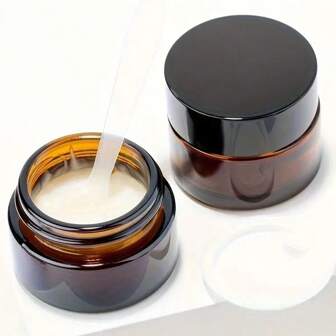1/5/10 pièces Bocaux cosmétiques en verre ambré avec couvercles, contenants de voyage rechargeables pour crèmes et lotions, bocaux hermétiques portables pour le stockage de crème pour les yeux/crème de visage, échantillons DIY