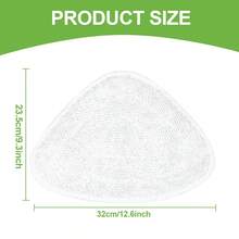 1/2/4 Miếng lau nhà hình tam giác thay thế tương thích với cây lau nhà phun nước nóng 100% ướt và khô, sử dụng kép, có thể tái sử dụng và giặt được, vải lau sợi nhỏ để vệ sinh nhà bếp, phòng tắm, dụng cụ vệ sinh Giáng sinh, Halloween - trắng - Xem 3