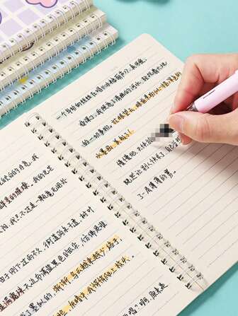 4 件/套 A5 宇航员线圈笔记本、A5 熊饼干风格螺旋笔记本（带横线页）、可爱学生便笺本办公用品