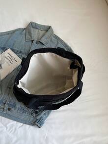 Túi Tote Đeo Vai Nữ Kiểu Dáng Đơn Giản Sang Trọng Nhẹ Thời Trang Mới Thanh Lịch Đa Năng Họa Tiết Sang Trọng - màu đen - Xem 4