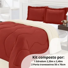 Queen Size Double Sided Gel Mesh Duvet Kit 3 Pieces - Roof Tile With Straw - View 2