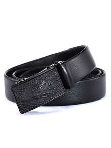 1 chiếc thắt lưng da bền chắc họa tiết cá sấu cho nam, thắt lưng thời trang công sở dành cho thanh thiếu niên - Thắt lưng nam cao cấp - Xem 6