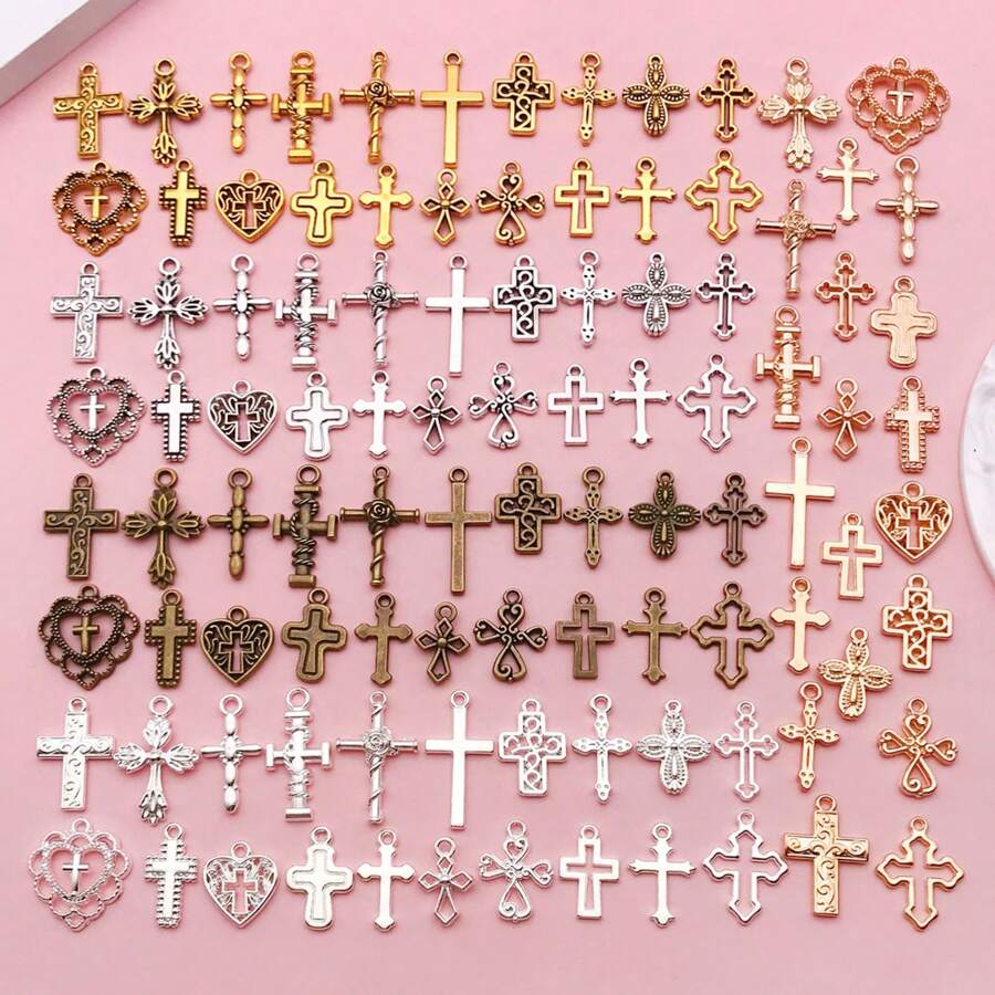 20/100 件金属混合吊坠镀金珠宝配件适用于 DIY 项链耳环手链钥匙扣工艺品制作