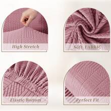 CYCMACO Fundas para Sillas con Respaldo 4/6 Piezas, Fundas para Sillas Elásticas, Fundas para Sillas Universales para Comedor Cocina, Extraíbles, Lavables, Fáciles de Limpiar y Duraderas - Rosa Oxidada - Ver 3