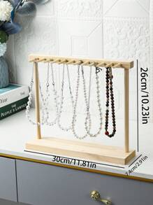 1 buc Suport de afișare a colierelor din lemn cu 12-18 cârlige, Suport de afișare pentru vitrina magazinului de bijuterii, Organizator de accesorii mici pentru bentiță și brățări, Suport de afișare a colierelor pentru femei Organizator de depozitare Articole esențiale de călătorie Depozitare pentru dormitor la școală