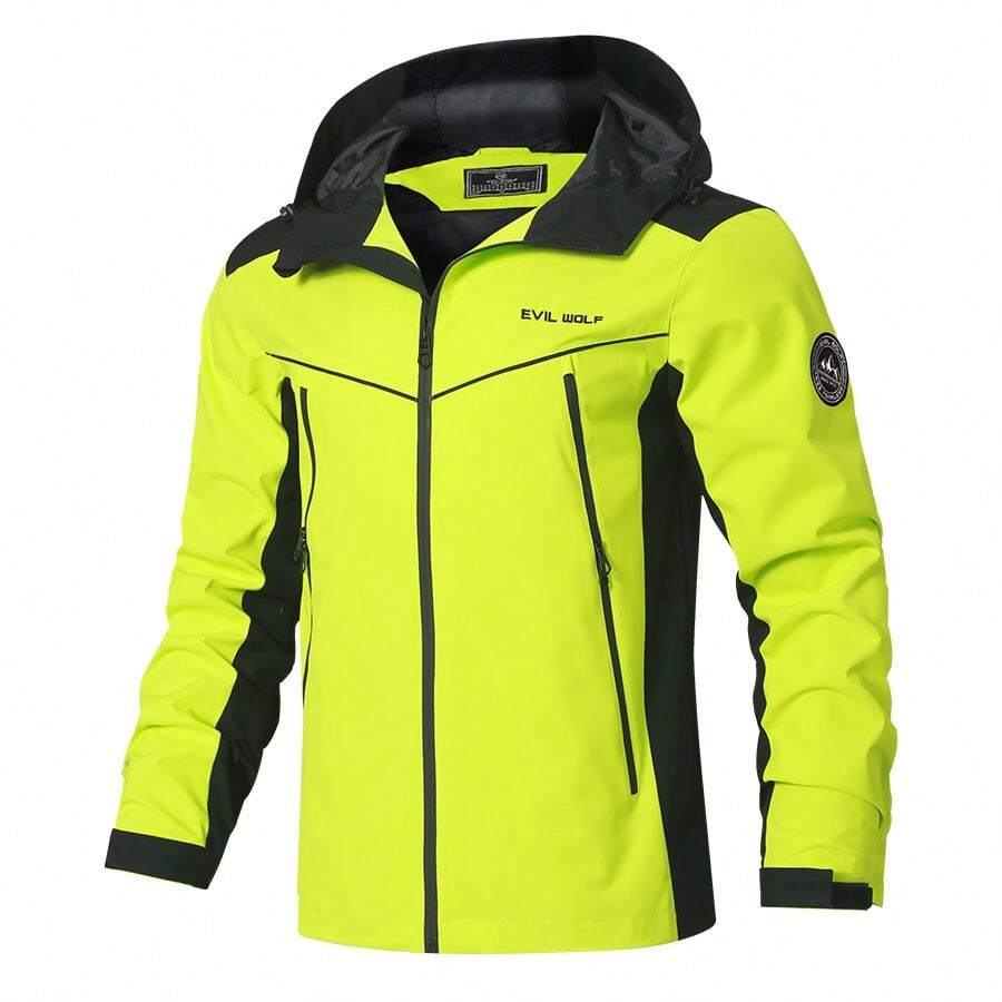 New Men's Casual Trench Jacket Spring Autumn Outdoor Sports Jacket Casual All-In-One Thin Spring Coat Men's Mountaineering Spring Storm Jacket Men's Jacket - 綠色 - 查看 1