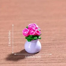 1 pieza Conjunto de figuras en miniatura de macetas de flores, arreglos florales de resina elaborados, versátiles para exhibición en interiores, decoración de jardín y mesa, sin electricidad necesaria - flores surtidas en varias macetas, excelente regalo