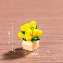 1 pieza Conjunto de figuras en miniatura de macetas de flores, arreglos florales de resina elaborados, versátiles para exhibición en interiores, decoración de jardín y mesa, sin electricidad necesaria - flores surtidas en varias macetas, excelente regalo