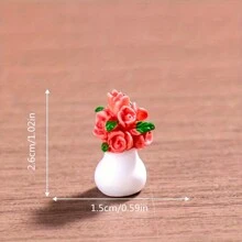 1 pieza Conjunto de figuras en miniatura de macetas de flores, arreglos florales de resina elaborados, versátiles para exhibición en interiores, decoración de jardín y mesa, sin electricidad necesaria - flores surtidas en varias macetas, excelente regalo
