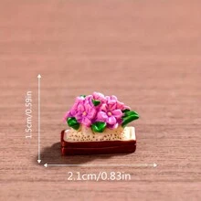 1 pieza Conjunto de figuras en miniatura de macetas de flores, arreglos florales de resina elaborados, versátiles para exhibición en interiores, decoración de jardín y mesa, sin electricidad necesaria - flores surtidas en varias macetas, excelente regalo