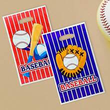 10/20/30 件棒球主题礼品袋、运动员运动帽、厚防水手提袋、节日收纳袋、生日派对、礼品包装、珠宝收纳 - 紅色 - 查看 2