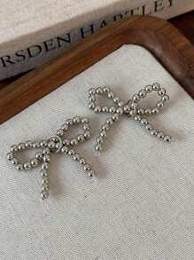 1pc Elegant Pearl Bow Hoop Tassel Shoe Clip Charm