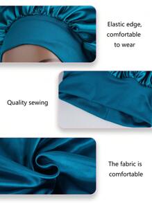 1 chiếc mũ ngủ bằng satin co giãn dành cho nam, vành rộng, thoải mái, phù hợp cho việc tạo kiểu tóc và chăm sóc tóc hàng ngày. - Nhiều màu - Xem 9