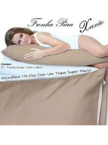 Xuxão Pillowcase For Body Pillow 135 X 48cm With Zipper - 淺褐色的 - 查看 2