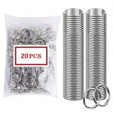 20 个高品质金属弹簧按扣旋转挂钩，适用于挂绳、钥匙扣、包、钱包、标签、珠宝制作、DIY 工艺品 - 长度：1.26 英寸（32 毫米），内宽：0.39 英寸（10 毫米） - 銀色 - 查看 16