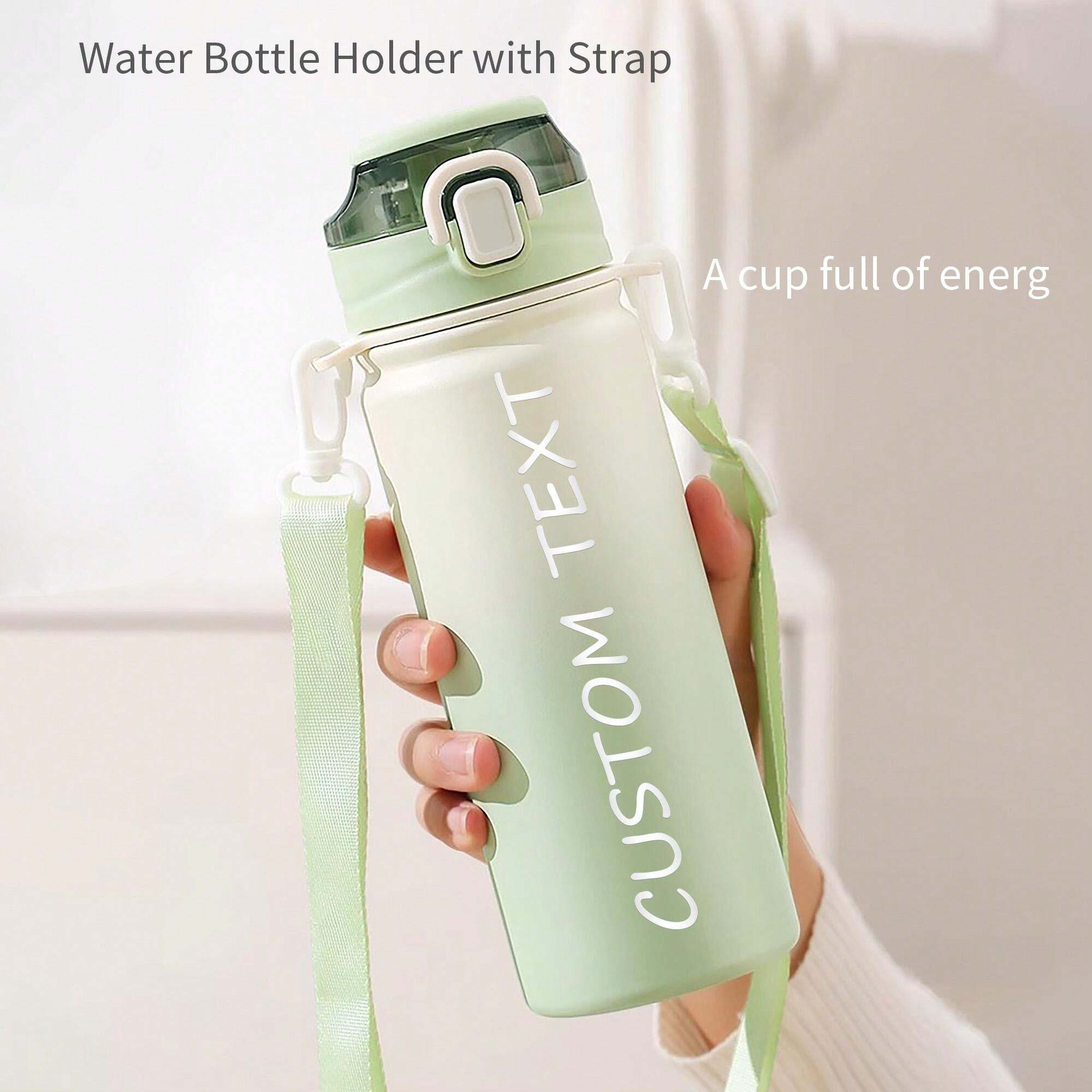 Personalized Laser Text Insulated Water Bottle, Stand With Shoulder