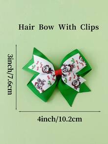 2 件 4 英寸圣诞圣诞老人发饰，适合女孩，时尚儿童女孩发饰，带发夹，适合圣诞节派对学校 - A - 查看 6