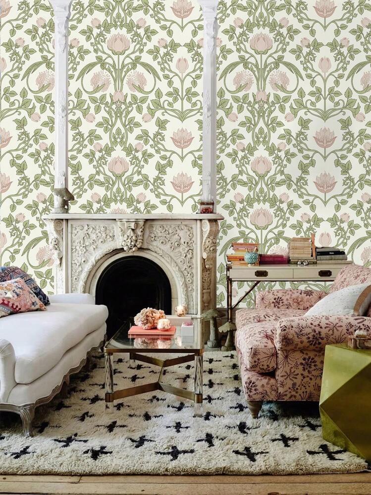 (44.5*100cm) Peel And Stick Wallpaper - Vinyl Material Decorative Self-Adhesive Wallpaper - Home Improvement. Artistic Wall - Interior Decorative Wallpaper, Bohemian Vintage Floral Pattern Suitable For Bedroom, Living Room, Kitchen - Multicolor - View 15