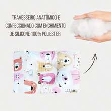 适合婴儿男孩和女孩的扁平头印花解剖枕头 - 蜂蜜熊 - 查看 6