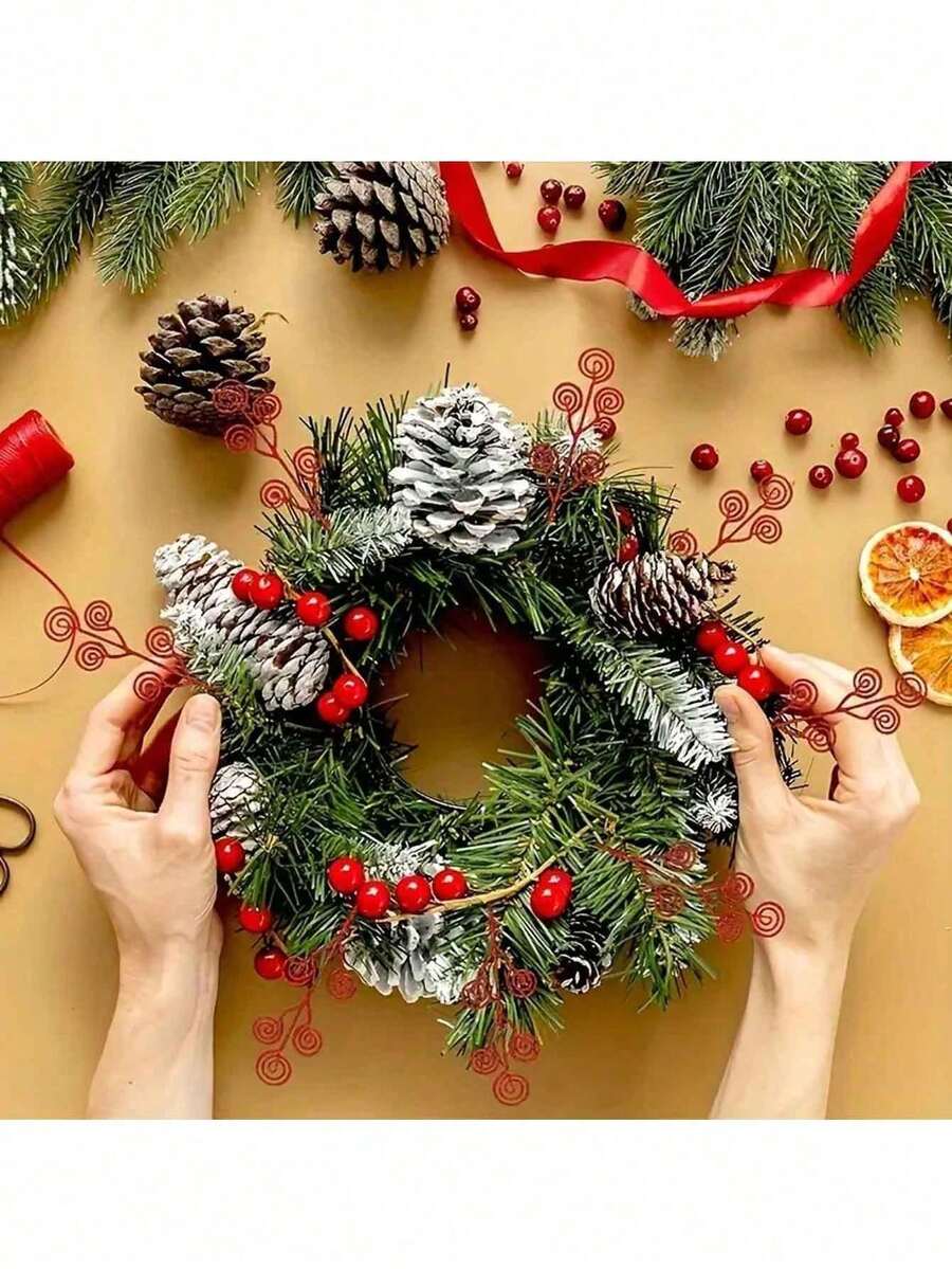 10Pcs Christmas Curly Tree Picks Sprays Twigs 12 Inch Decorative Candy