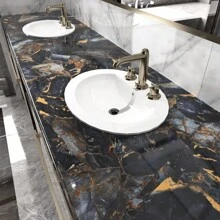 1 卷 PVC 墙纸，现代大理石纹防水墙胶卷，适用于家庭，翻新贴纸，可撕墙板，墙纸，壁纸，春季装饰品，让您的家焕然一新，拉玛装饰贴纸 - 彩色 - 查看 19