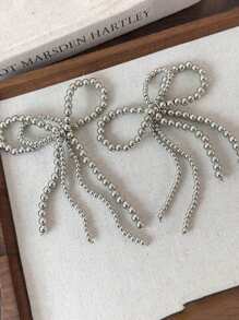 1pc Elegant Pearl Bow Hoop Tassel Shoe Clip Charm