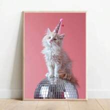 1pc Funny Cute Animal Bubble Party Disco Pink Posters Kitten Llama Koala Prints Canvas Printing Wall Art Picture For Room Home Decor No Frame