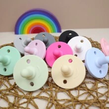 1pc Silicone Baby Pacifier, Multi-Color Available, Suitable For Baby Gripping, Christmas Gift - Multicolor - View 7