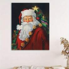 Christmas Canvas Wall Art Santa Claus Canvas Prints For Living Room Kitchen Bathroom Home Santa Claus Posters Room Decorative Painting - 裱框 - 查看 4