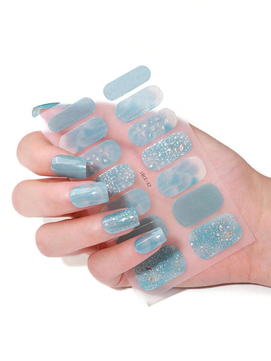 NoBake Gel Nail Stickers, Waterproof Nail Polish Films, Solid And