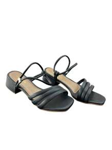 Women's Block Heel Sandals / Women's Square Heel Sandals - màu đen - Xem 3