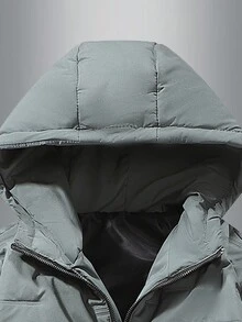 男士长袖2024冬季新款纯色羽绒服 - 綠色 - 查看 4