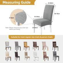CYCMACO Chair Covers With Backrest 4/6 Pieces, Kitchen Chair Covers, Stretch Chair Cover, Universal Dining Room Chair Covers, Washable Removable, Easy To Clean - Màu Xám nhạt - Xem 7