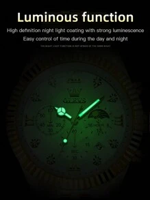 OLEVS. OLEVS Men Watches Business Dress Easy Read Analog Quartz Date Luxury Wrist Watch Silver Casual Stainless Steel Waterproof Luminous Two Tone Watch For Men - 金白 - 查看 7
