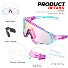 KAPVOE New Pink Photochromic Cycling Glasses MTB Bicycle Riding Glasses Men Women Running Eyeglasses Outdoor Sport Hiking Travel Golf Fashion Glasses Accessories Bicycle Night Riding Glasses - Multicolor - View 7