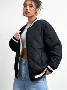 1pc Girls Teenagers Versatile Casual Outdoor Sport Thicken Fleece Jacket For Autumn/Winter