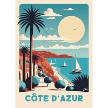 1 件复古法国旅行马赛韦尔东滚球海报和印刷品帆布画墙壁艺术画适用于客厅家居装饰无框架 - 彩色 - 查看 46