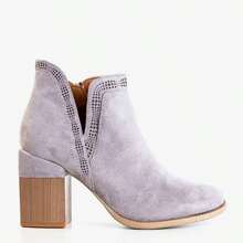 Light Brown Boots With Square Heel Lemere - Shoes - Grey - View 4