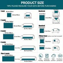 1 件装雪尼尔四季通用防滑沙发垫，适用于客厅、卧室和办公室的 1/2/3/4 座沙发，宠物友好型家具保护垫 - 可机洗和水洗沙发垫 - 卡其色 - 查看 3
