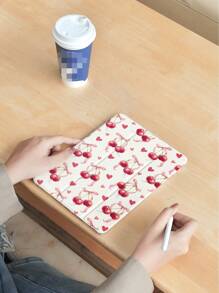 Cherry Pattern Tablet Protective Case With Pencil Holder, Supporting Auto Sleep/Wake Function